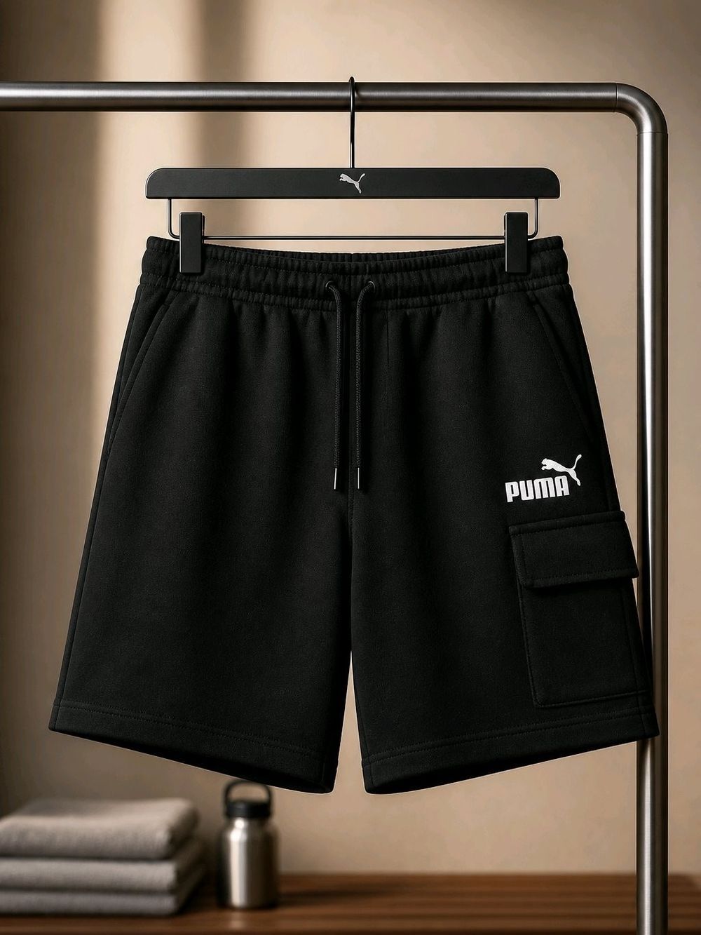 Puma Boys Black Cargo Sweat Shorts